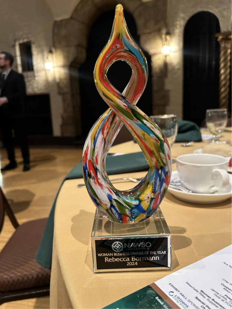 Rebecca Bormann accepting award